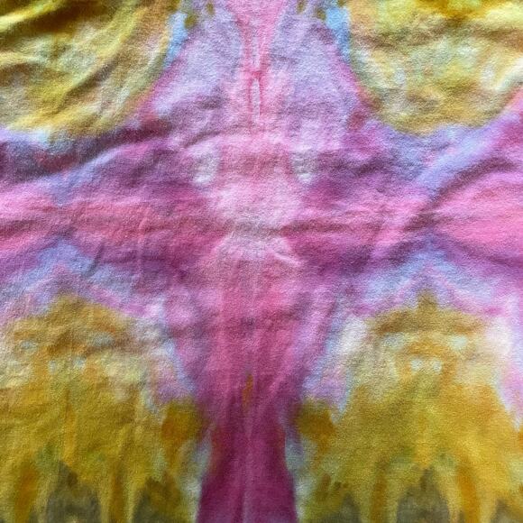 Ice Dyed Unisex T-shirt - Tie Dye Accordion - Pink Gold Bronze - Handmade Small - Picture 5 of 9